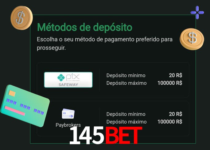 O cassino 145BET oferece uma grande variedade de métodos de pagamento
